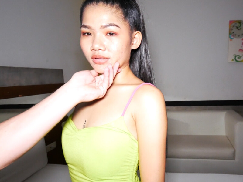 Tiny Asian amateur teen 18+ hooker big foreign cock sucking and fucking