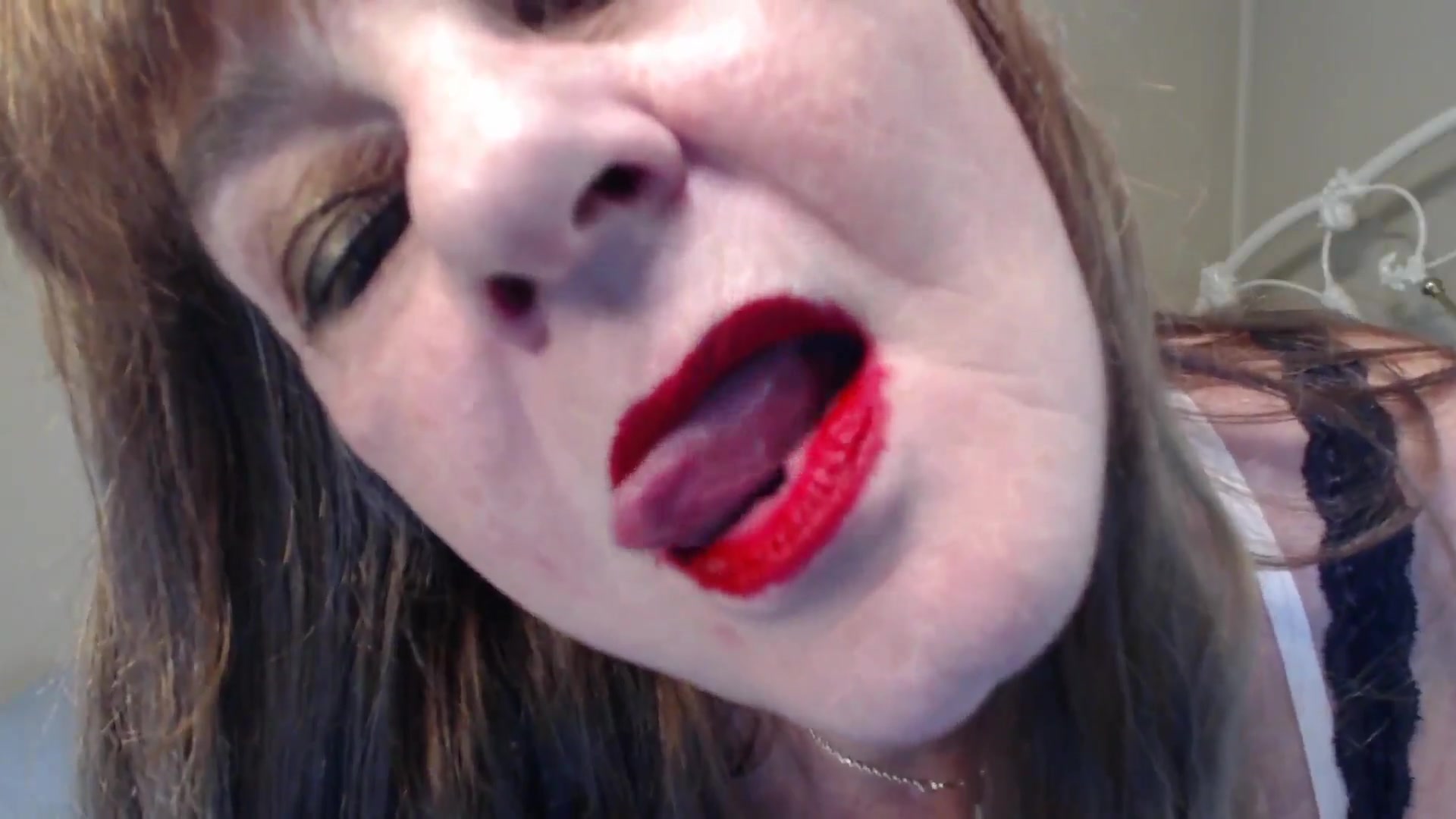 Red Shiny Lips Teasing You - TacAmateurs