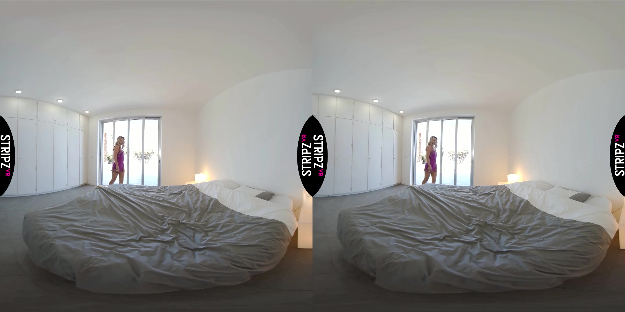 Talk Dirty To Me! - Beautiful Blonde Solo Striptease on the Bed