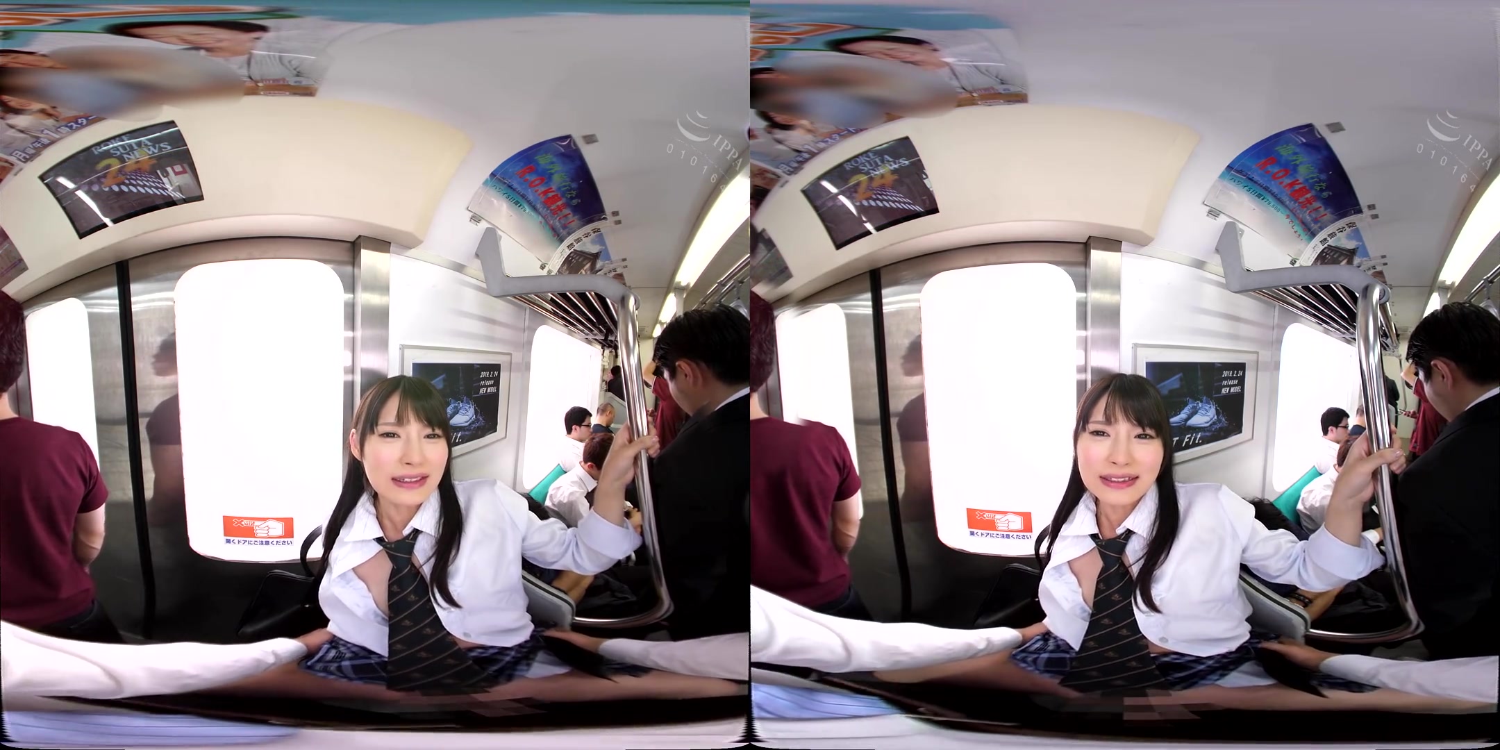 Sticky schoolgirls 18+ on the Train 2 - Asian Public Blowjob Fuck