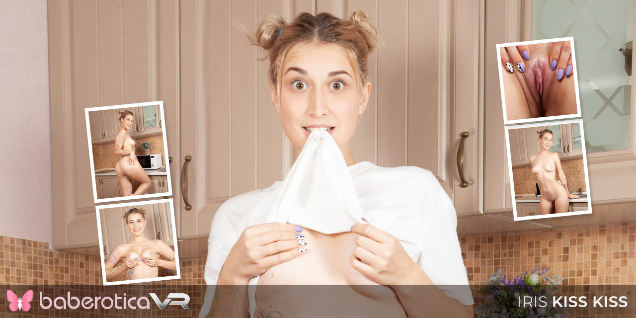 Gorgeous Russian Blonde, Iris Kiss Kiss, Has An Orgasm In The Kitchen - BaberoticaVR