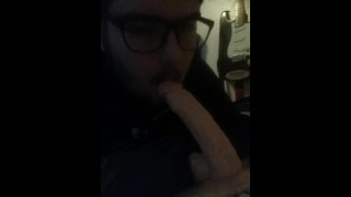 Gagging on dildo