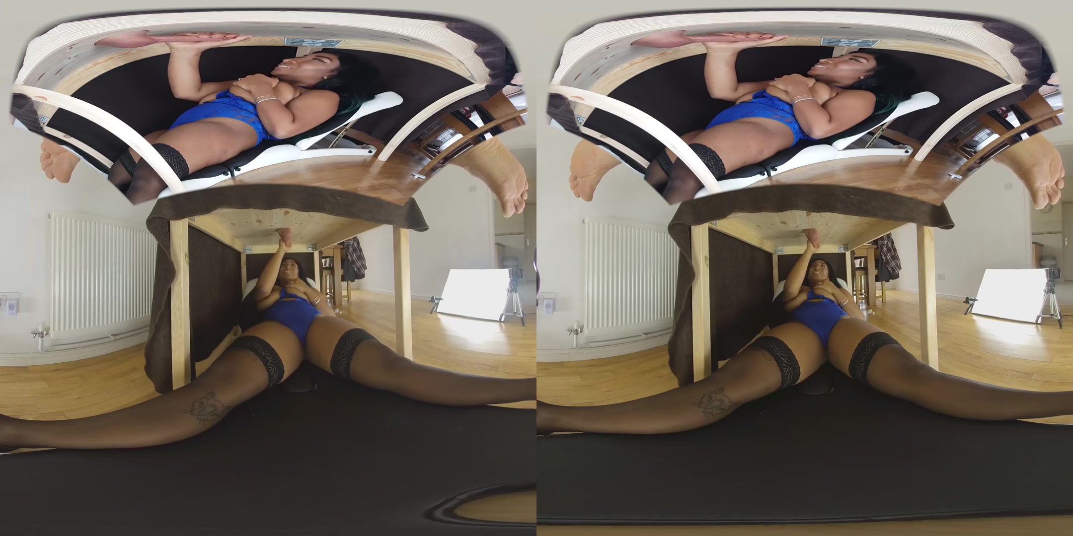 Dink Lu, Milking Table - Exotic Mocha Babe Sucking Cock and Taking his Cum