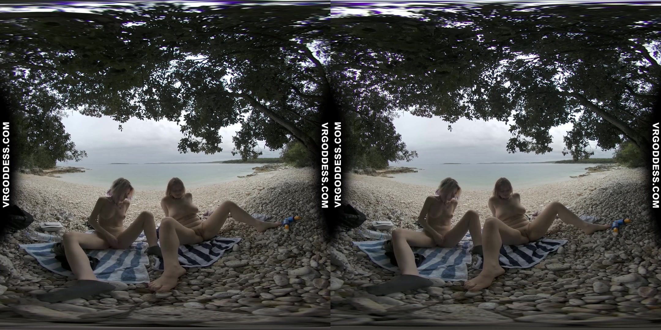 Rainy Day At Tropical Nude Beach With Diana And Ingrida