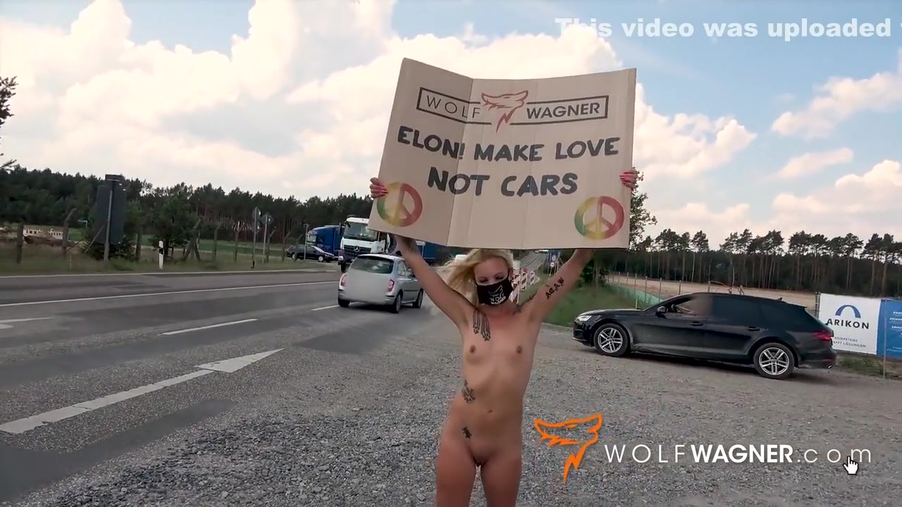 Tesla Protest! Nude For A Greater Go With Wolf Wagner, Kitty Blair And Andy Star