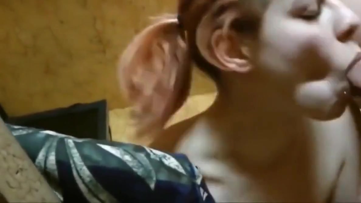 Redhead Babe Sucking Dick of Her Old Owner of an Apartment
