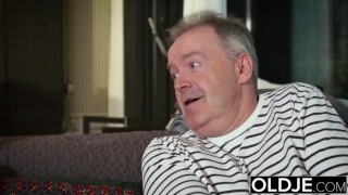 Doggystyle and Deepthroat Sex with Gray haired old man