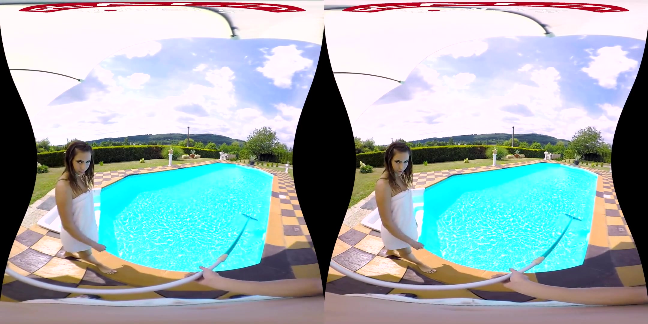 Seducing The Poolboy - POV; Flawless teen 18+ Hardcore Outdoor Sex