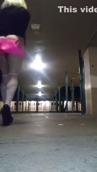 Walking like a sissy slut with a fat cucumber in my ass