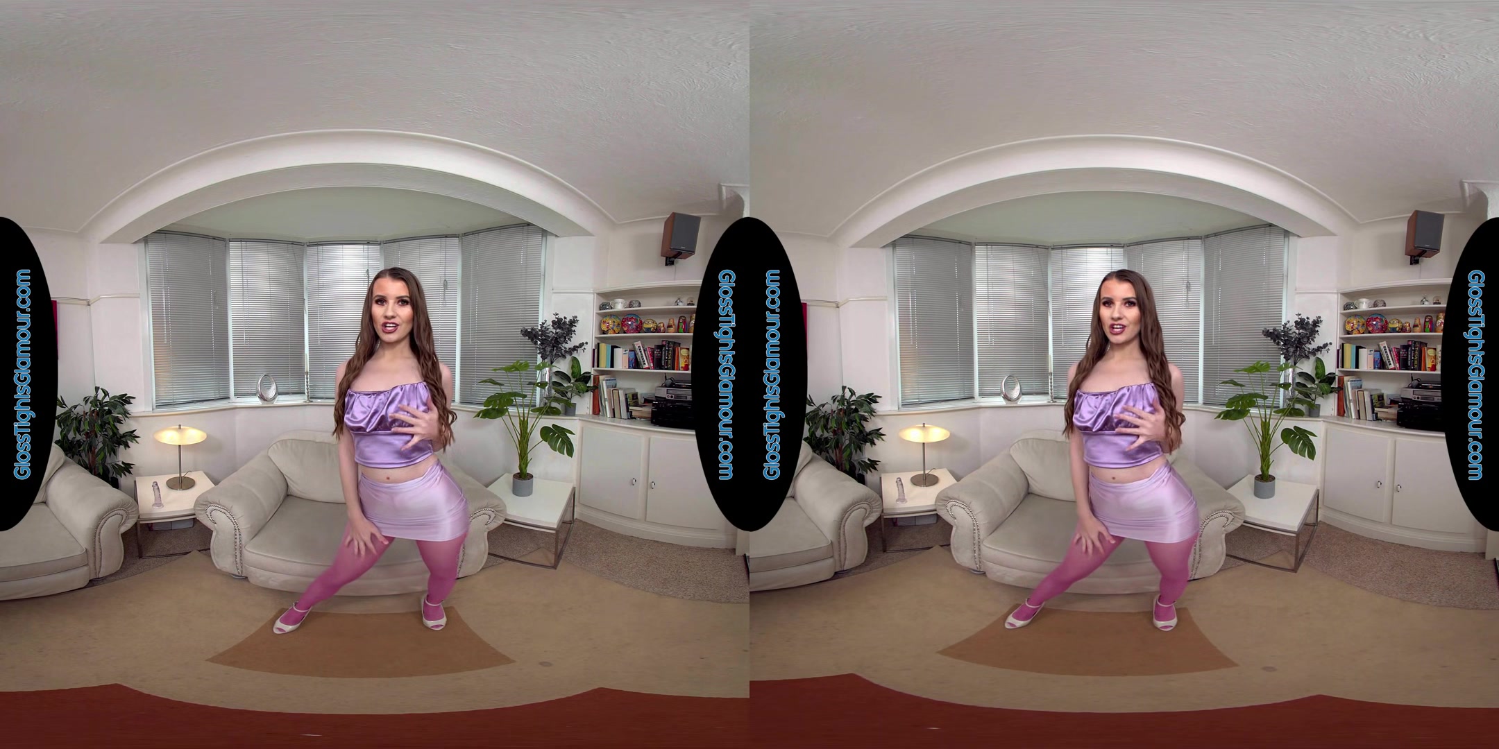 Brook Logan Pink Crotchless Glossy Legwear Treat Joi & Dildo - 8k Vr