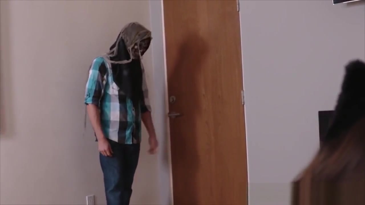 Dude fucks his two stepsisters while wearing a scary mask