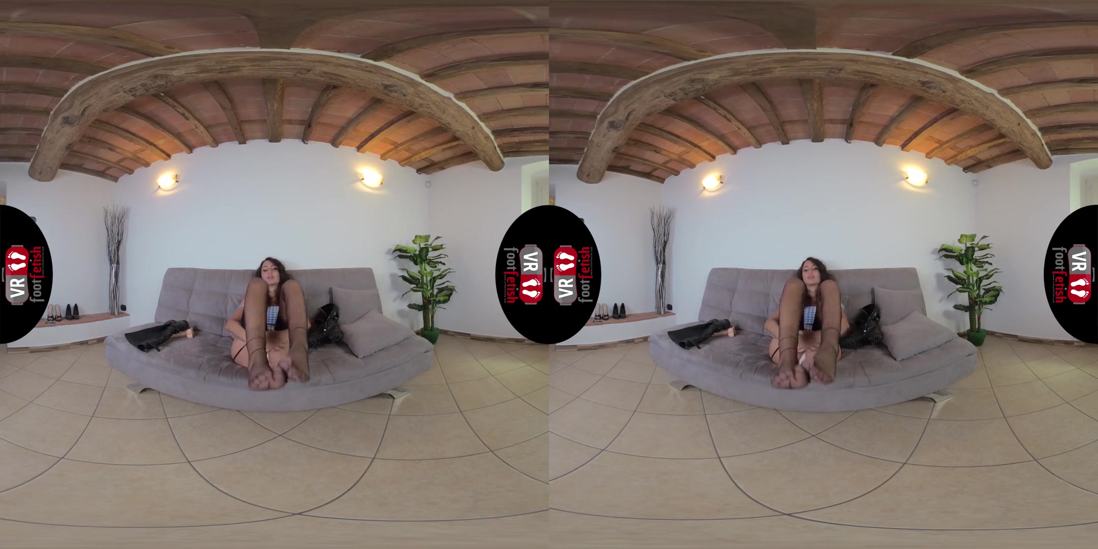 Insanely Hot Thena Shows Off Her Sexy Body In Back Seam Stockings - Foot and Leg Fetish VR