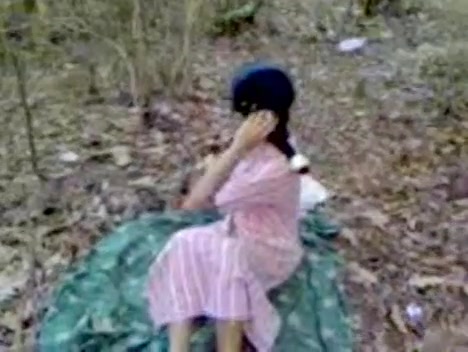 Hard Indian nipples and hairy pussy recorded in park