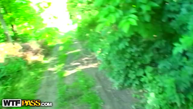 Stripping and sucking outdoors