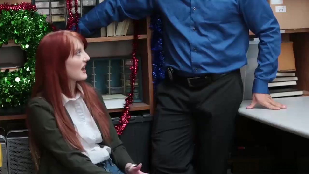 Redhead teen 18+ Thief Fucked By A Security Guys Hard Cock