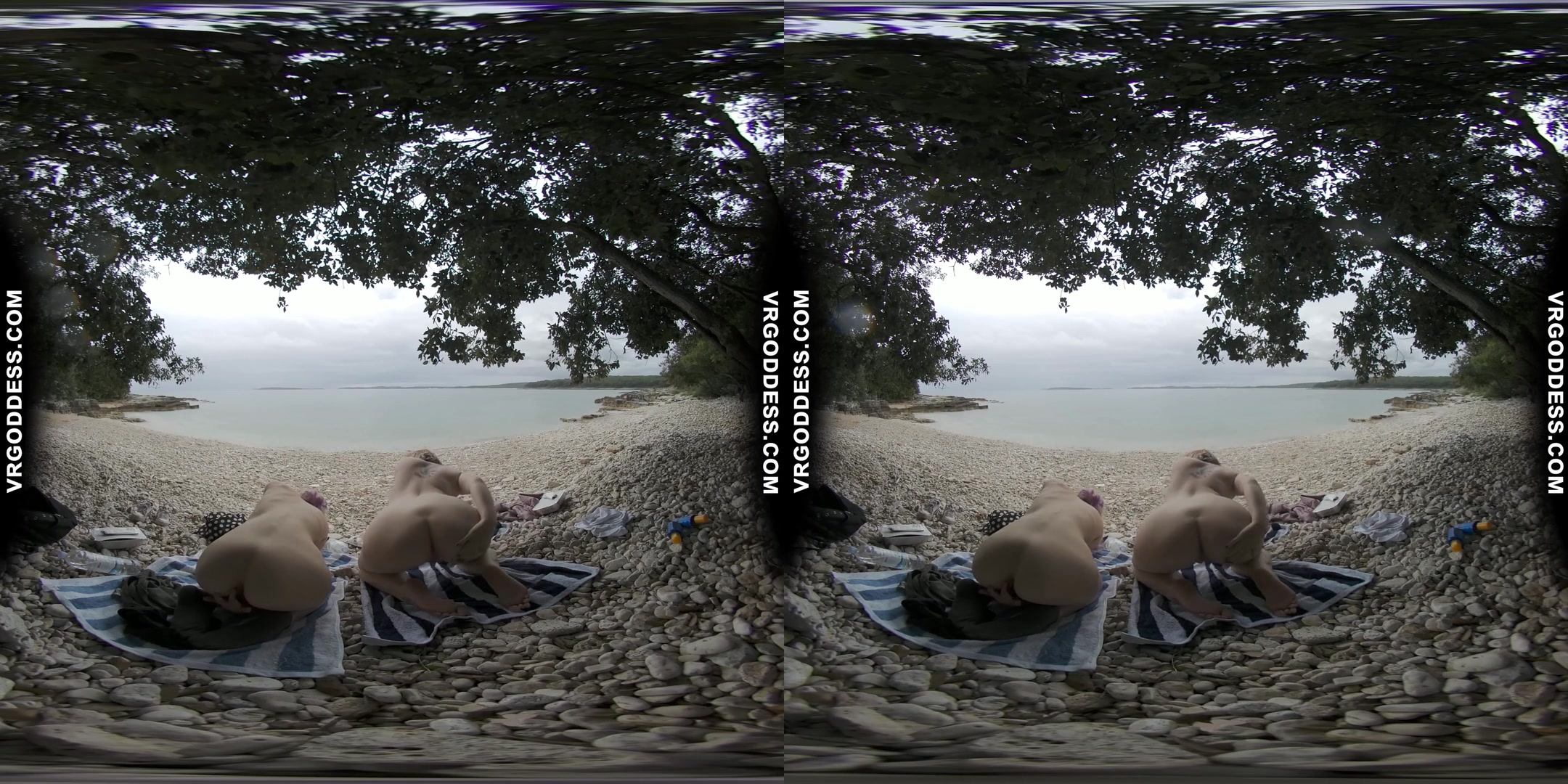 Rainy Day At Tropical Nude Beach With Diana And Ingrida