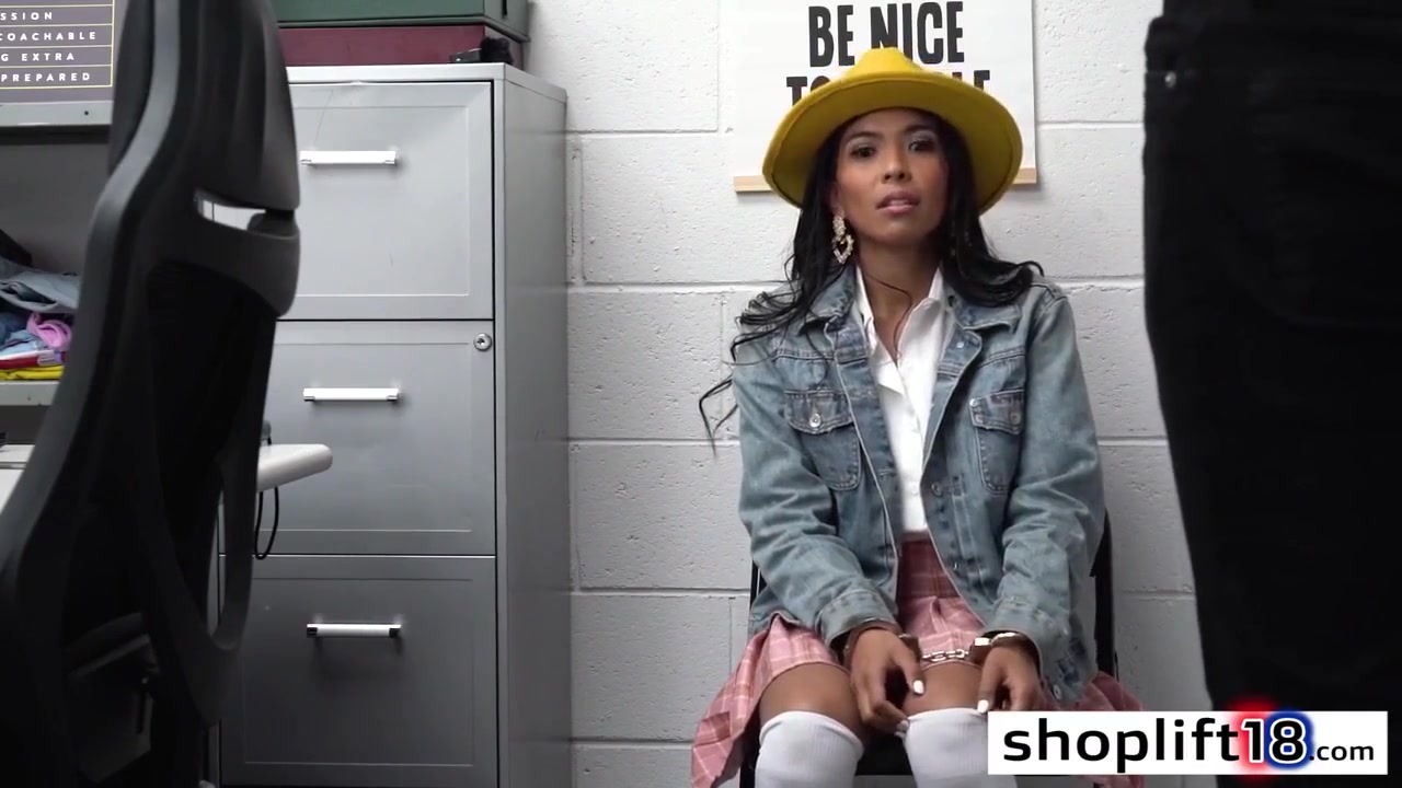 Dirty Black Cop Fucked Petite Asian teen 18+ After He Buste