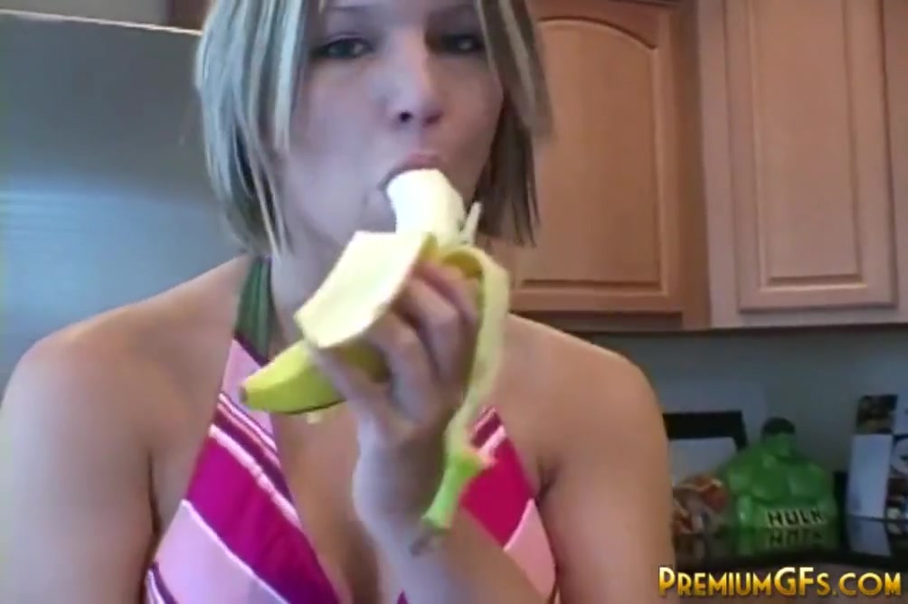 Sweet Babe Licking Banana Photoshoot