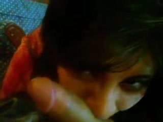 Playful Latina gal entertaining her boyfriend