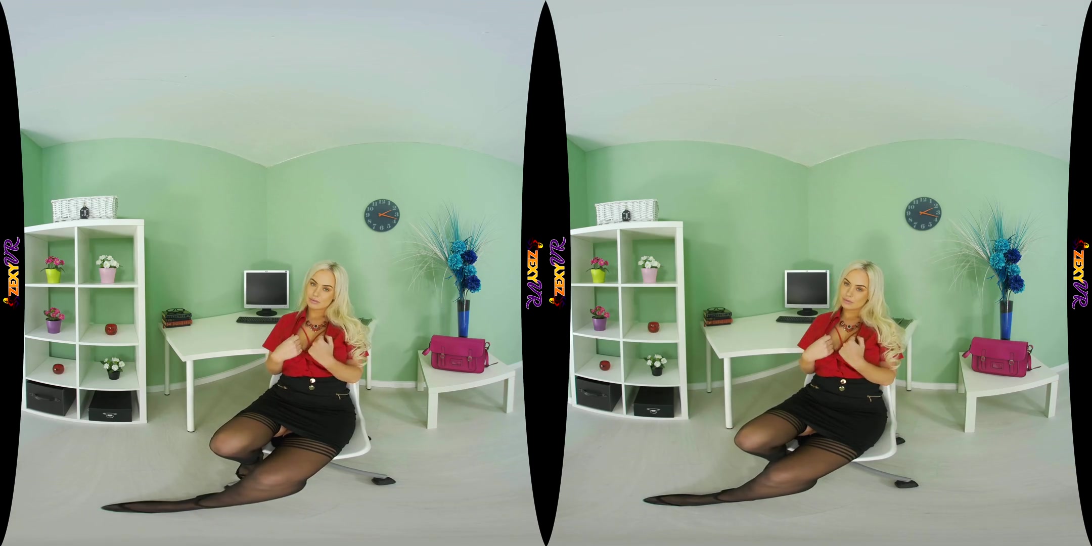 Workin' Hard - Busty Big Ass Office Stockings Striptease