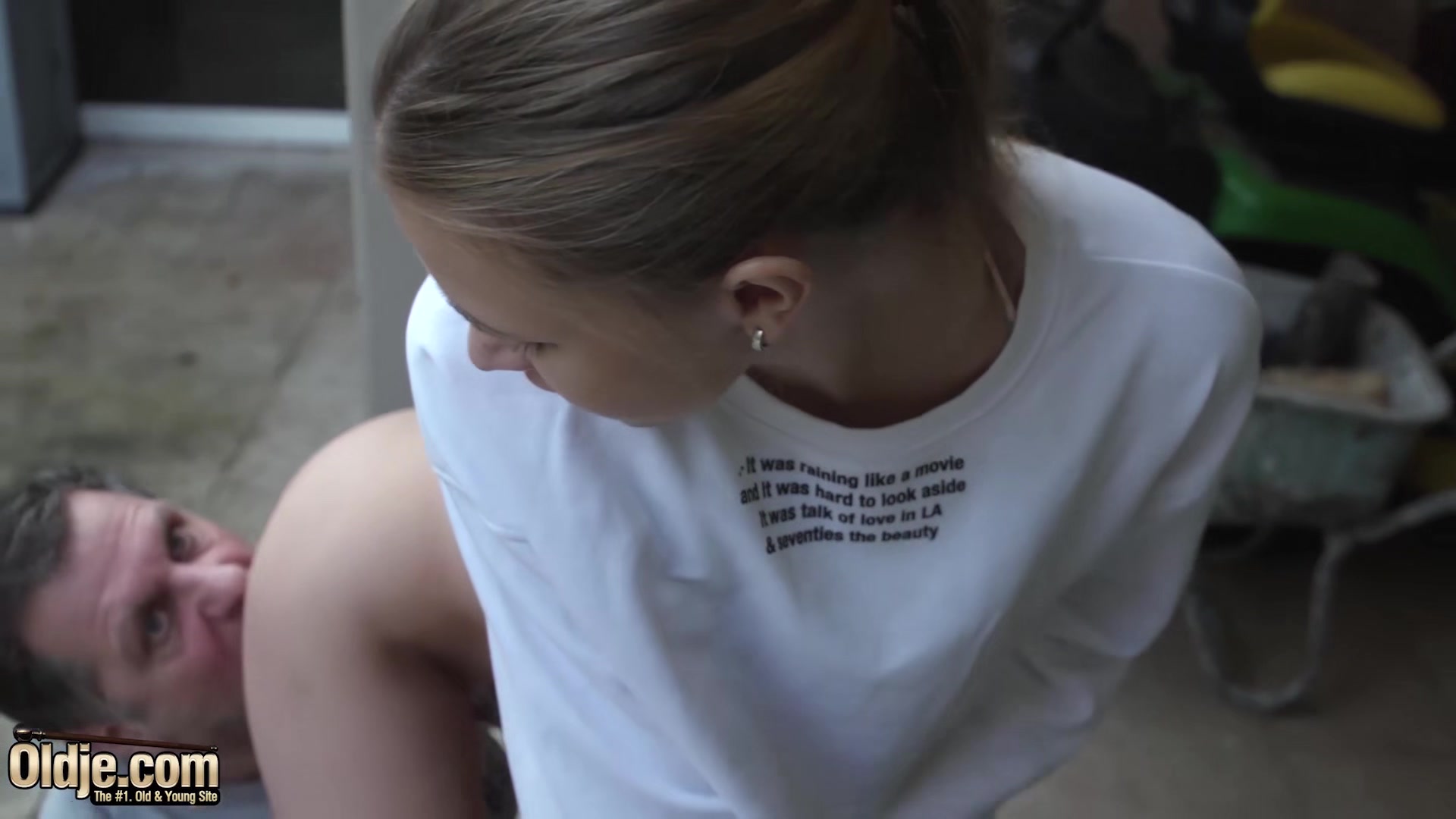 Blonde teen 18+ swallowing my cum