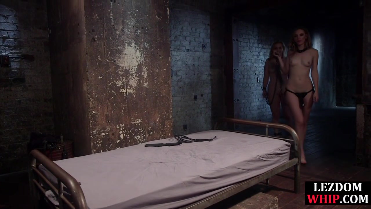 Tiedup lez sub gets pussytoying in BDSM by lez domina