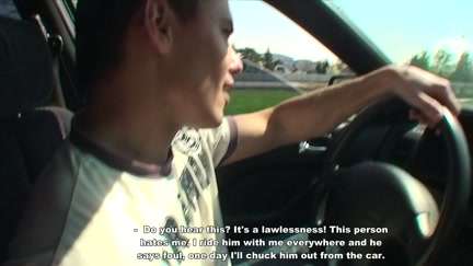 Beauty sucks in the car in front of everyone