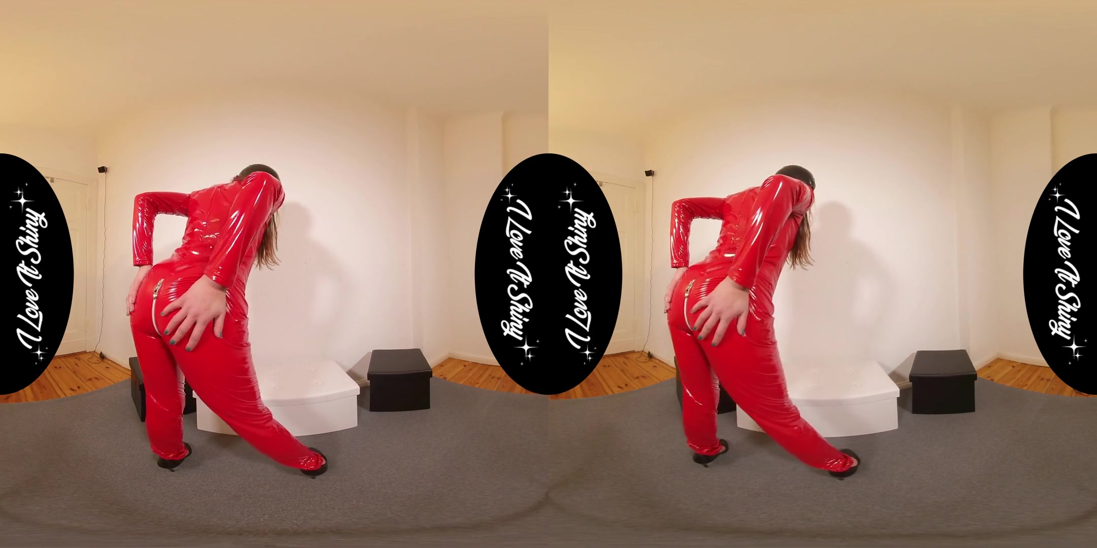 Roxy Masturbating In Hot Fetish PVC Dress - Latex Fetish Solo in a Mask