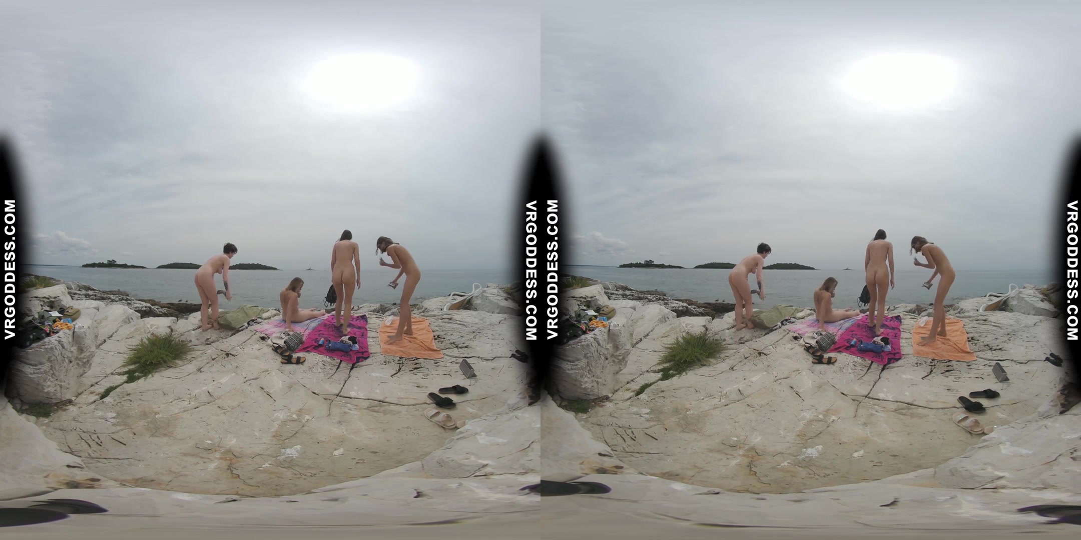 Four Hot Goddesses Sunbathing And Chilling On Nude Beach On Vacation