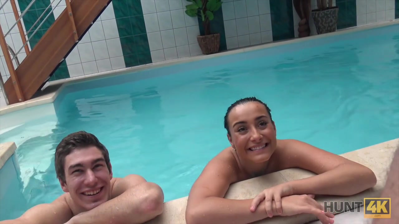 HUNT4K. Cuckold doesn’t know his lovely brunette sells her body