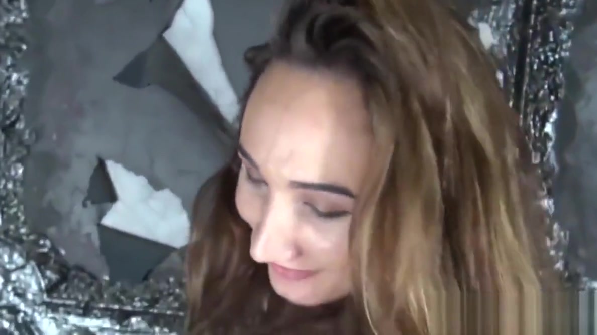 Busty russian tgirl uses dildo while jerking