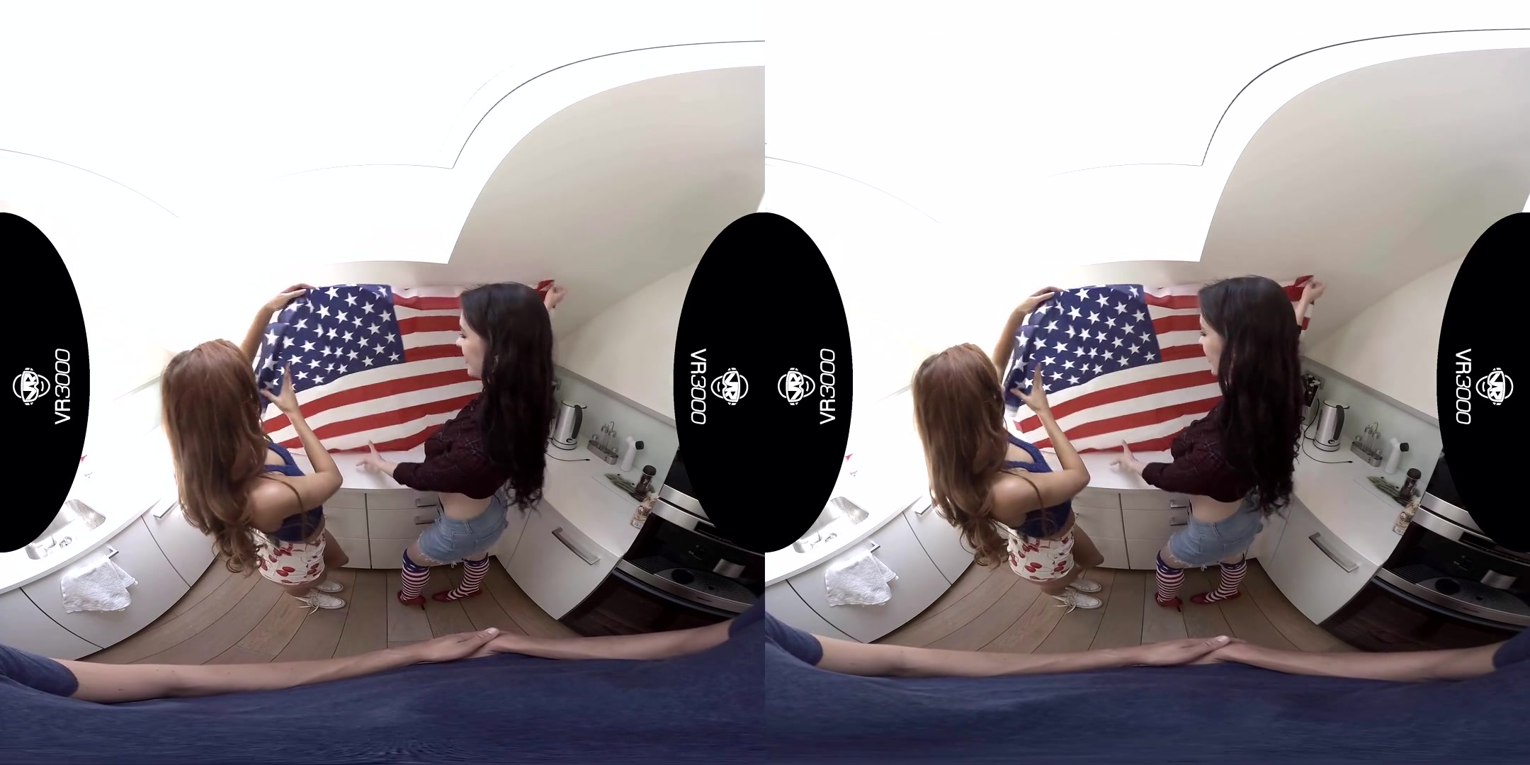 Vanna Bardot & Anna De Ville in 4th of July Threesome - VR3000