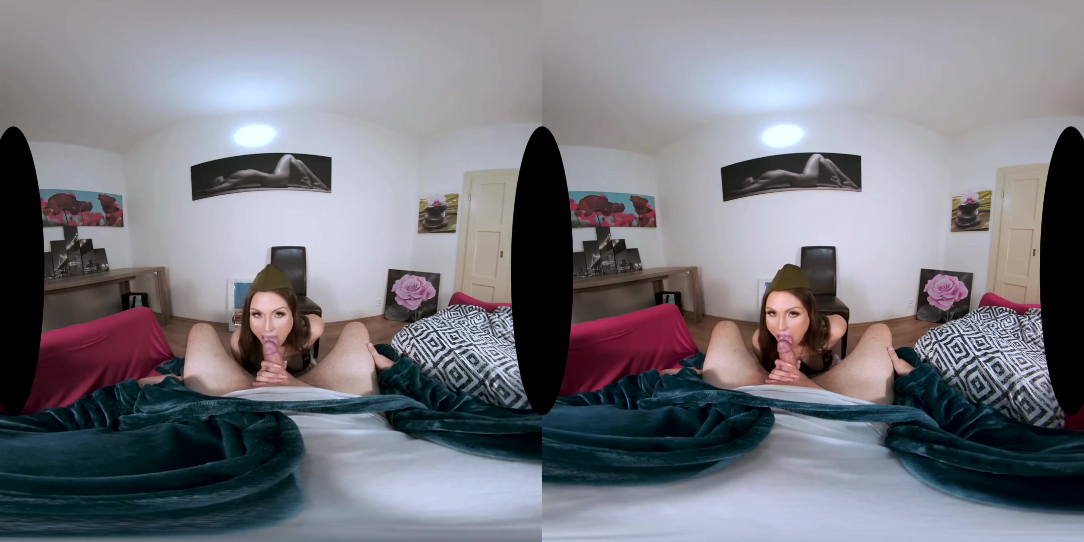 Bieber Army - Beautiful Brunette on the Bed Stripping and Fucking