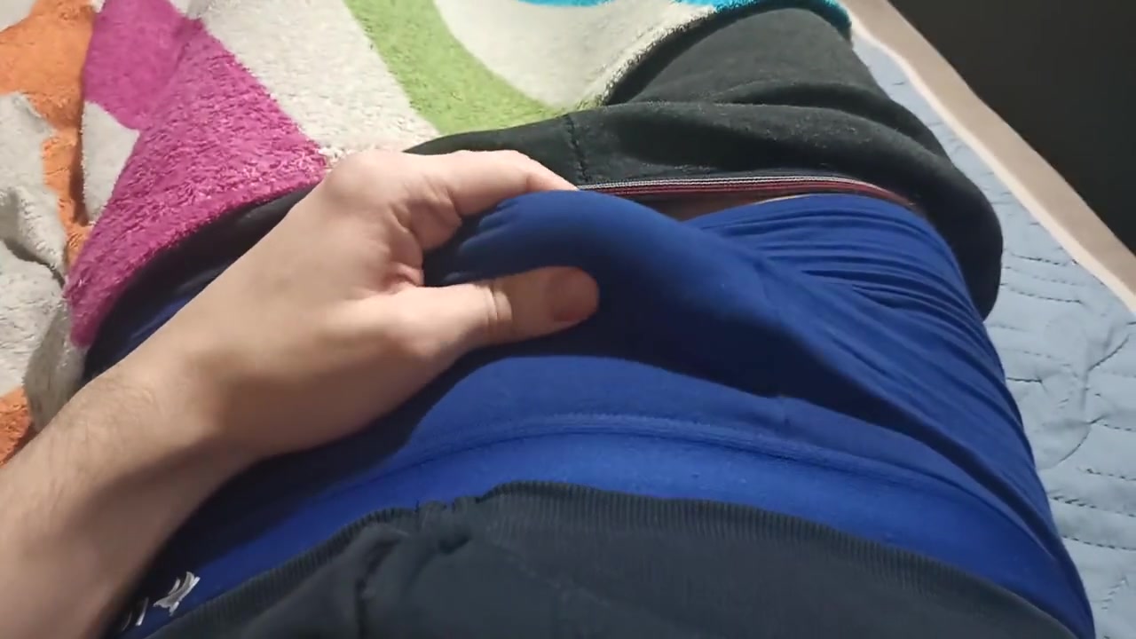Solo Boy In Guy In Blue Underpants Plays With His Dick Rubs His Dick