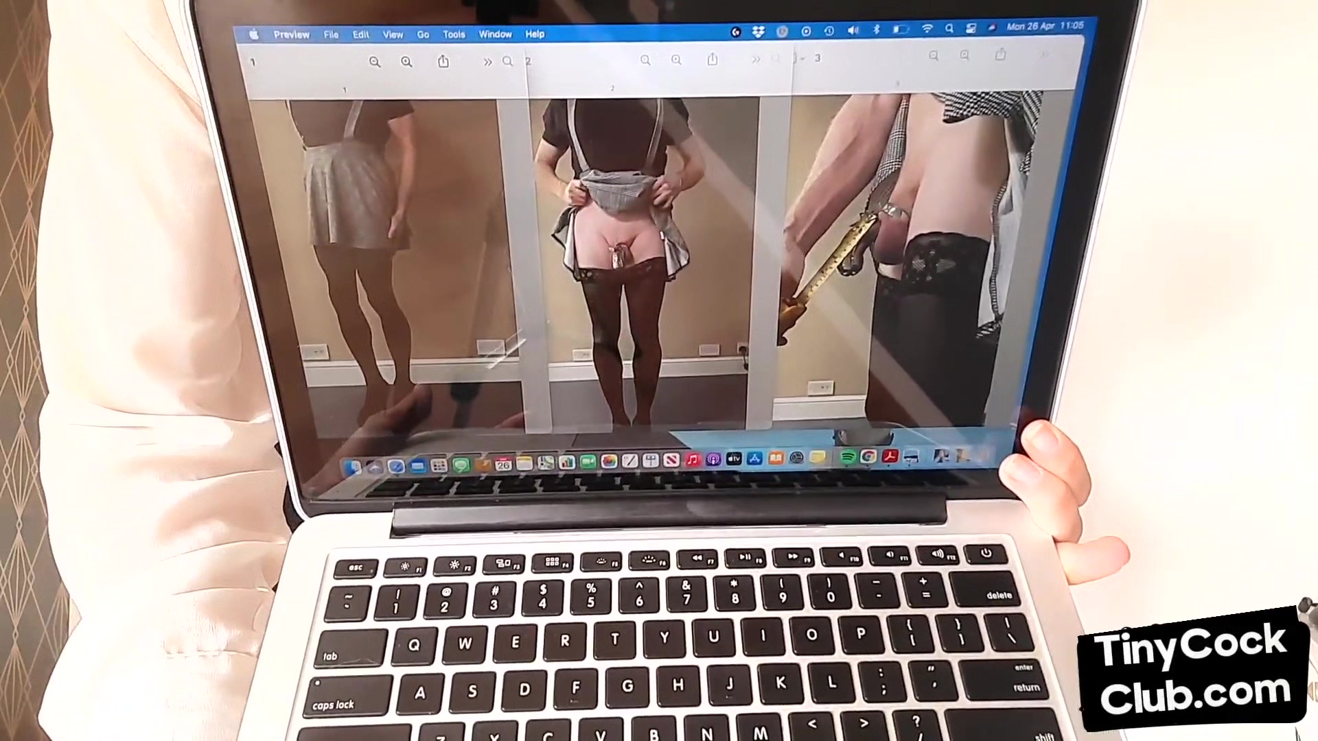 SPH solo babe in stockings talks dirty about small cocks