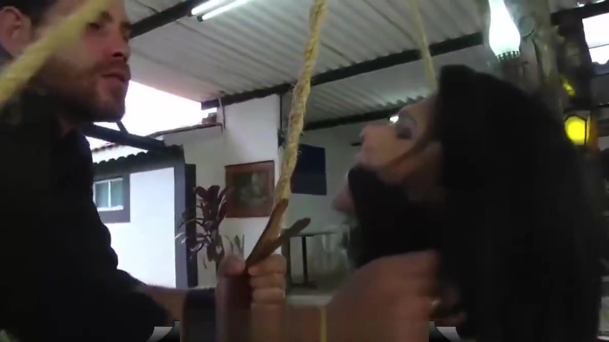 Tranny babe in bondage getting her big ass fucked by a stud