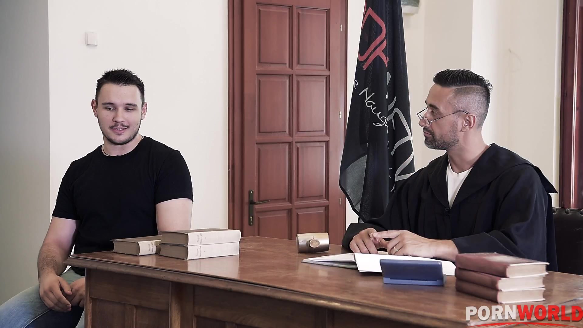 Judgement Day - Sexy Lawyer Negotiates Double Penetration - PornWorld