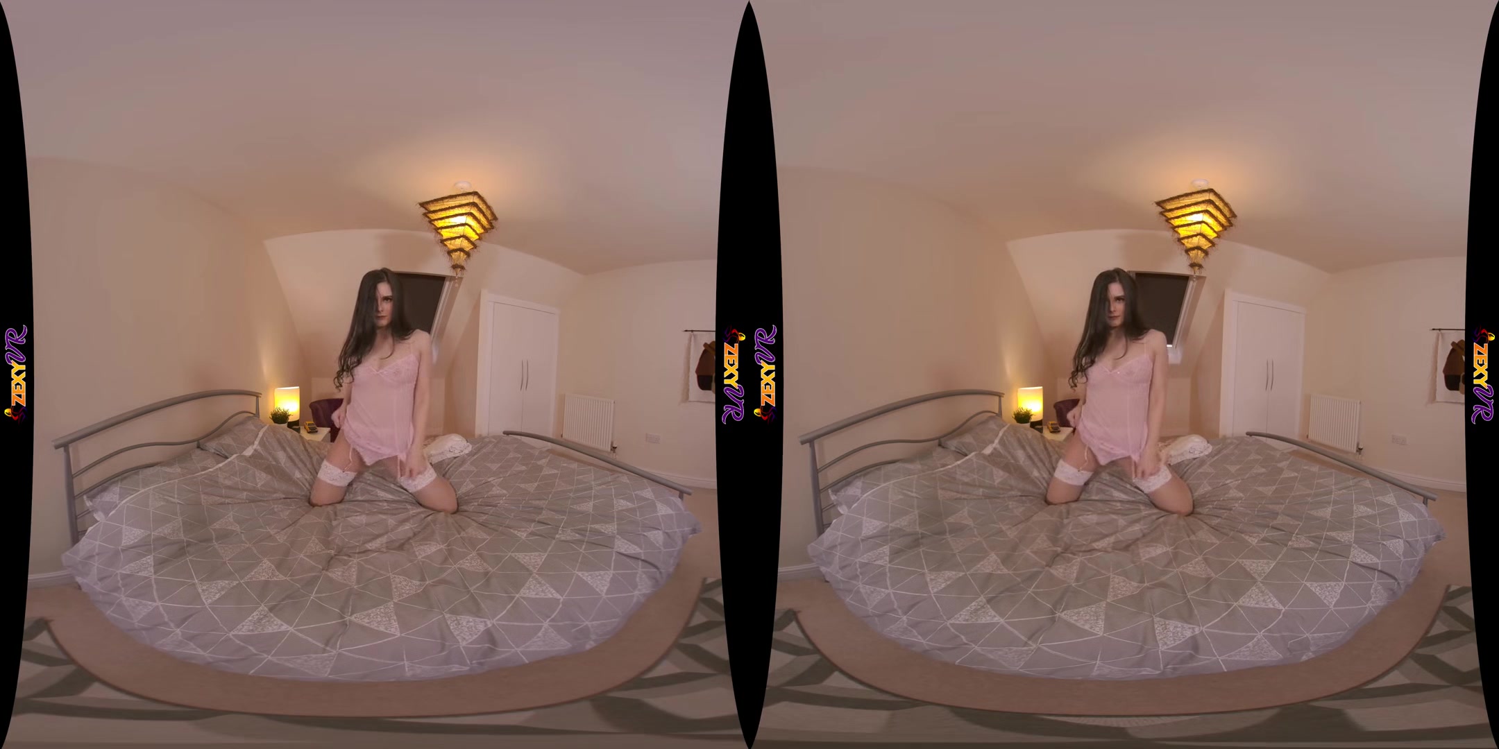 Lockdown Libido - Sexy Brunette Stripping on the Bed