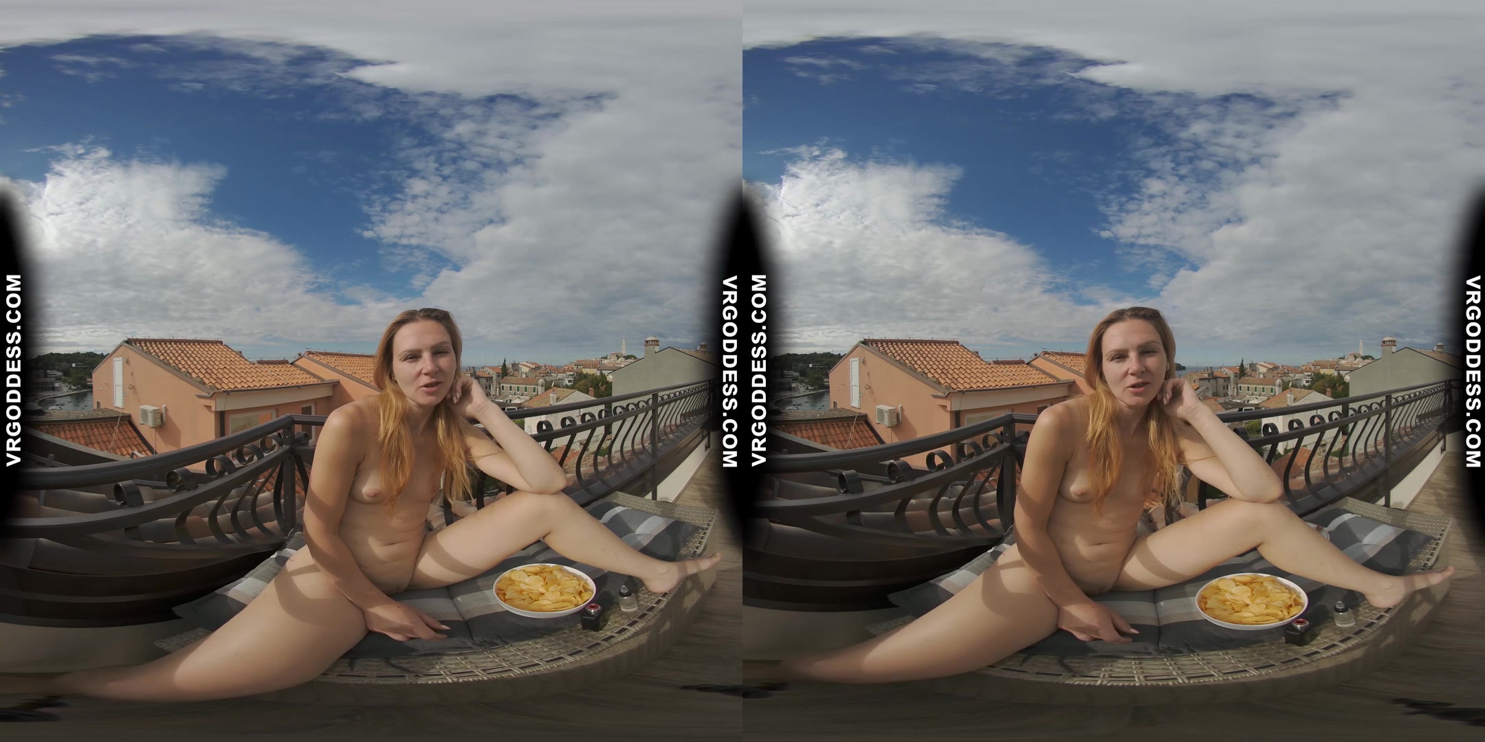 Hot Ginger Lea Naked Mukbang ASMR Chip Eating With A Nice View