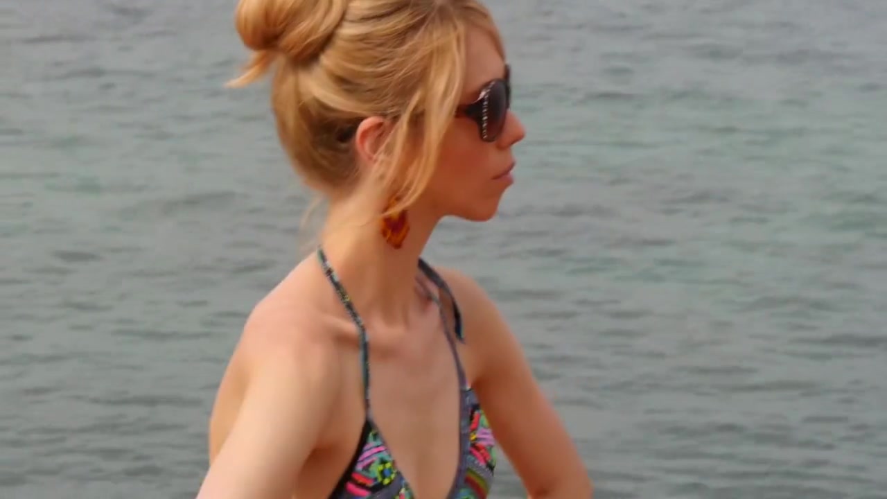 Small Boobed British Fashion Model Topless Bikini Photoshoot