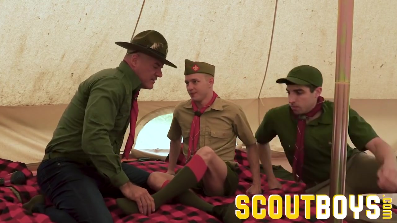 Mike Edge And Dillon Stone In Hot Scout Barebacks Bf In Front Of Scoutmaster