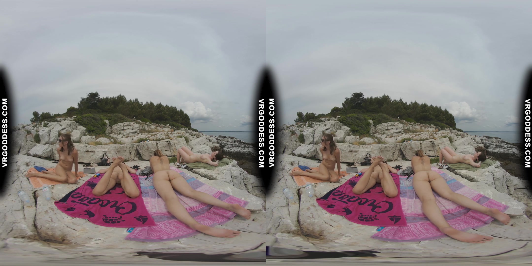 Four Hot Goddesses Sunbathing And Chilling On Nude Beach On Vacation