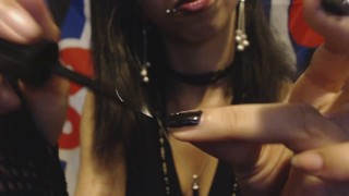 Goth Girl Paints her Finger Nails, Hand Porn, Flexible Fingers and Hands
