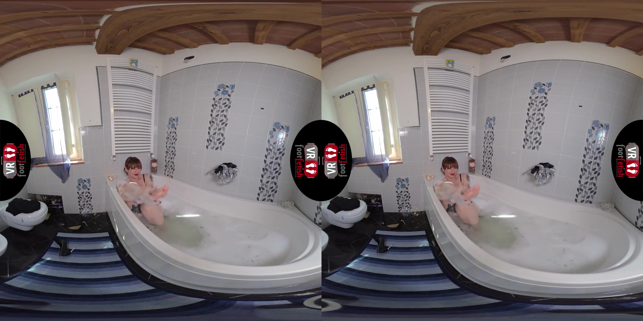 Jaw-Droppingly Sexy Ammalia Takes A Warm Bath; Redhead in the Bath Leg Fetish VR