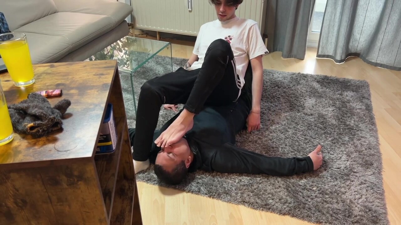 Feet socks master licking