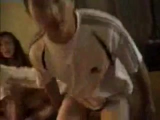 Young Asian babe found new job and here is her office