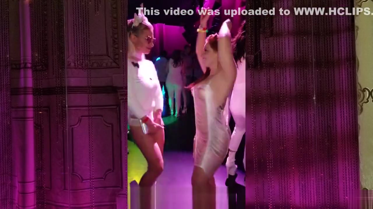 Redhead Chrissy and Blond Gabi having fun at the club - White Party 2019