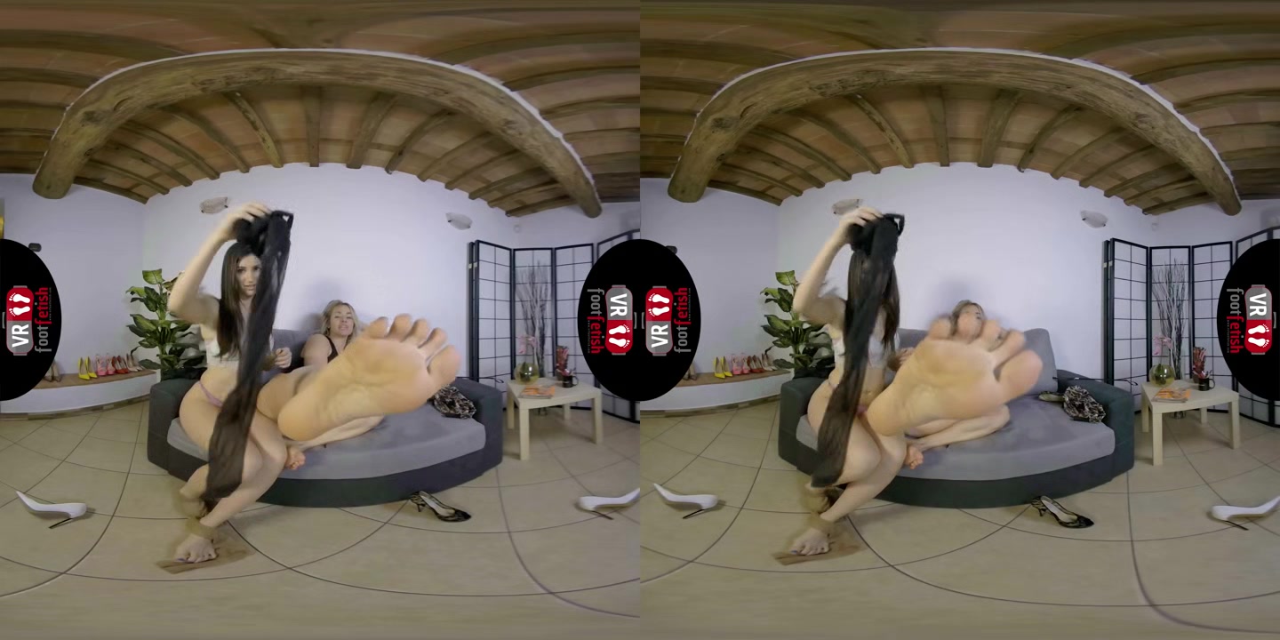 Unreal Babes Lilian And Pamela Take Their Clothes Off And Shove Their feet in your face in VR - VRFootFetish
