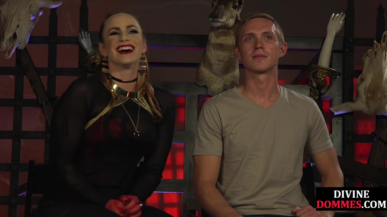 Hardtied incel get straponed by domina