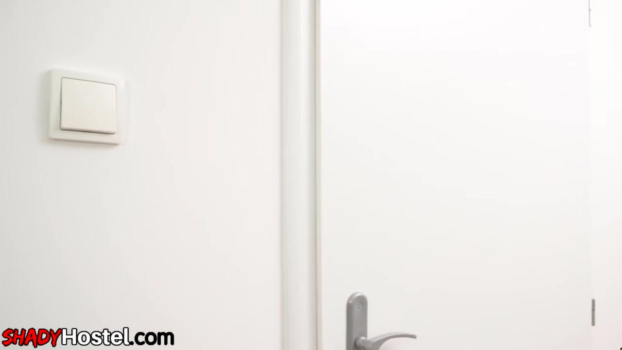 Ebony watching blindfold slut fucked in hostel room